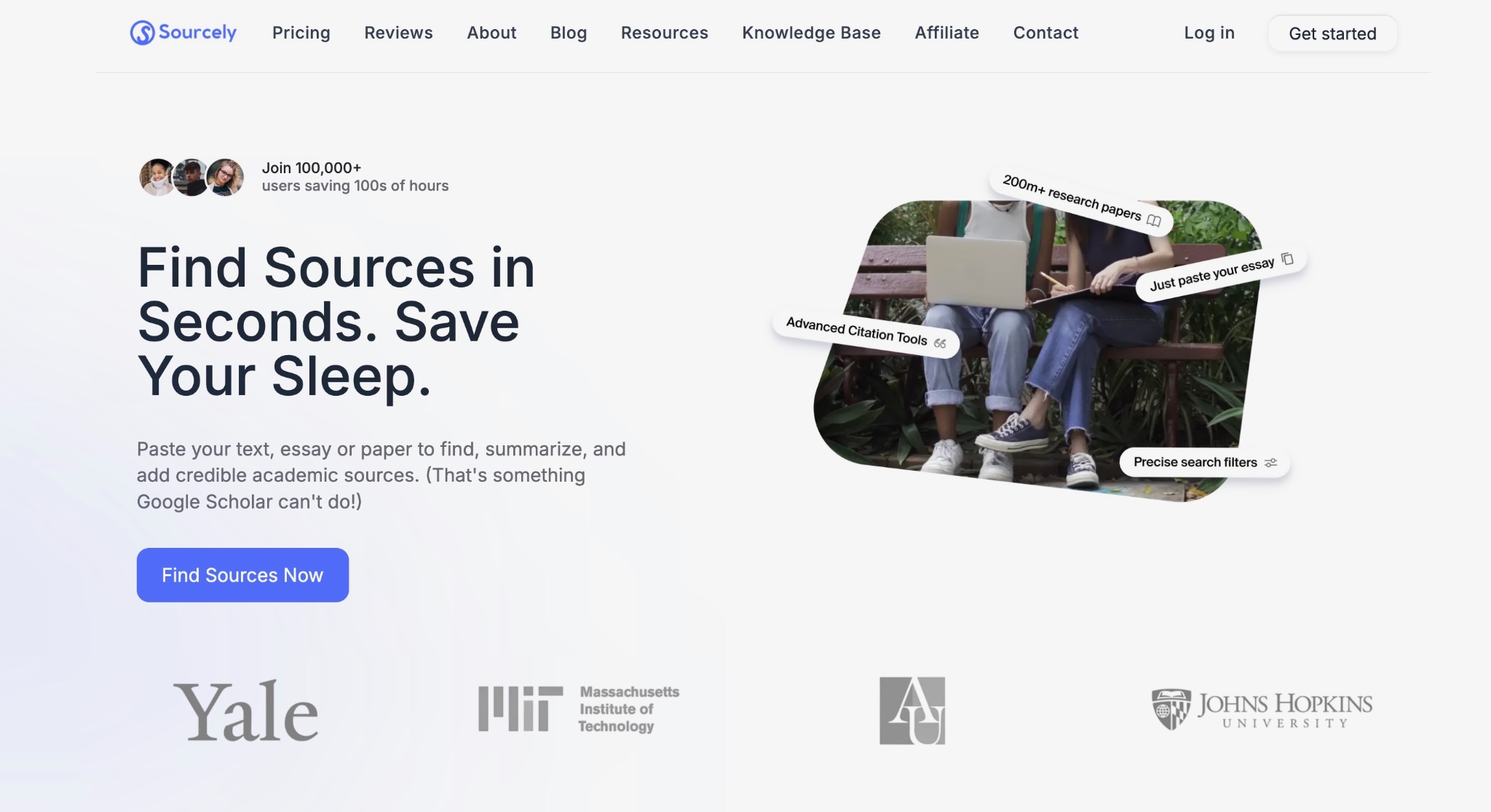 Интерфейс AI-инструмента Sourcely